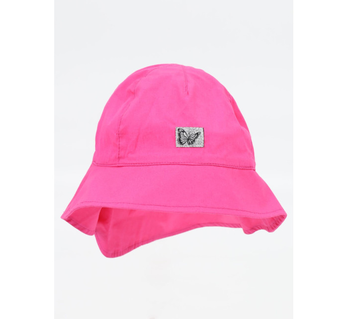 Yoclub Dievčenský letný klobúk s ochranou krku CLE-0121G-0800 Pink