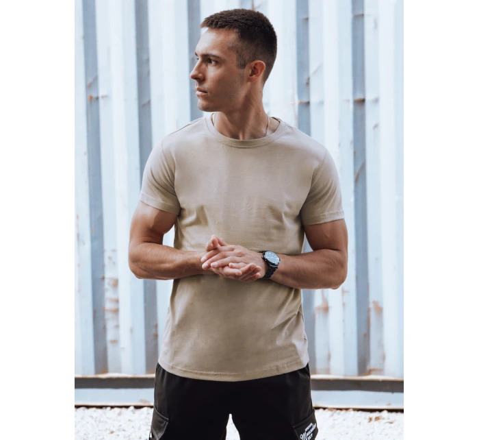 Pánske tričko bez potlače béžové RX5610