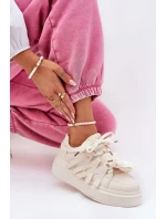 Eko Kožené Tenisky Na Platformě Béžové model 21687587 - Boto Eko Kožené Tenisky Na Platformě Béžové model 21687587 - Boto
