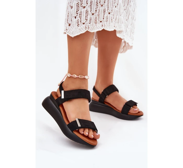 Dámské Sandály Na Klínu Černé model 21698935 - Boto