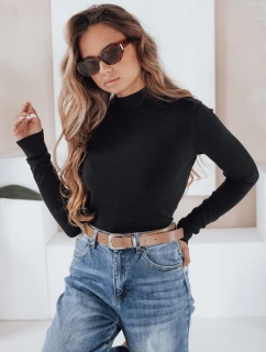 Dámsky sveter s polovičným rolákom TARLENA black FashionStreet MY2483