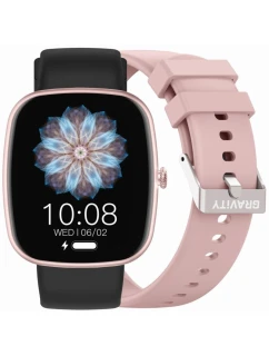 Dámske inteligentné hodinky GRAVITY GT18-1 Pink Silicone Strap + Black Strap