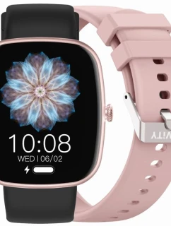 Dámske inteligentné hodinky GRAVITY GT18-1 Pink Silicone Strap + Black Strap
