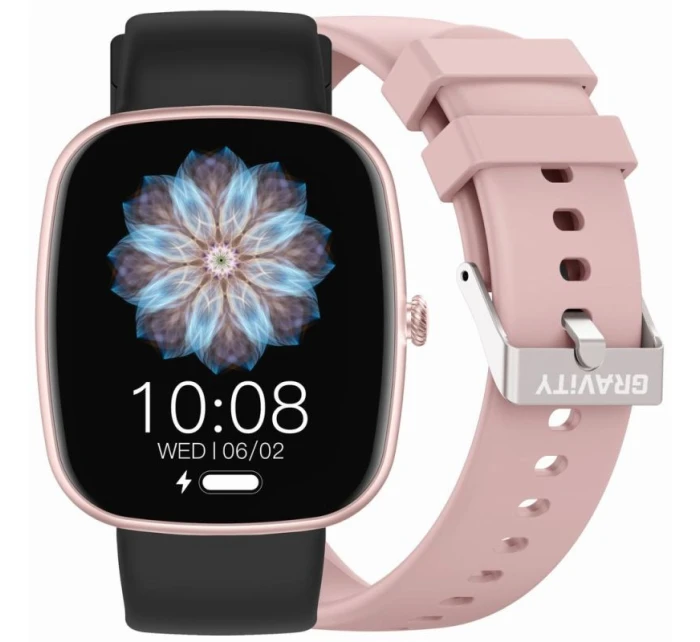 Dámske inteligentné hodinky GRAVITY GT18-1 Pink Silicone Strap + Black Strap Dámske inteligentné hodinky GRAVITY GT18-1 Pink Silicone Strap + Black Strap