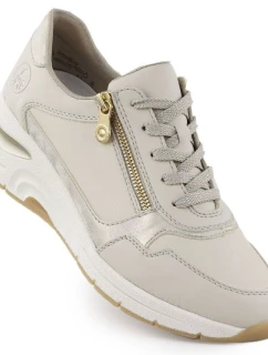 Dámske kožené tenisky na platforme béžovej farby Rieker N9301-60