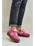 Zazoo N1068S4 Damskie Zamszowe Sneakersy Na Platformie Fuksja