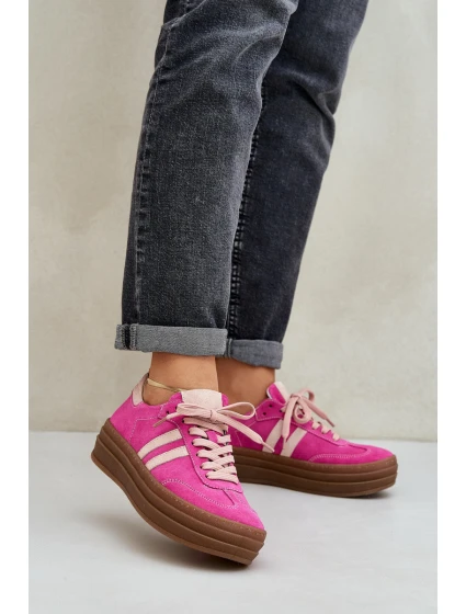 model 21684235 Dámské semišové sneakersy na platformě fuchsie - Zazoo model 21684235 Dámské semišové sneakersy na platformě fuchsie - Zazoo