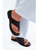 Kožené dámské žabky model 22126083 Černé - VINCEZA