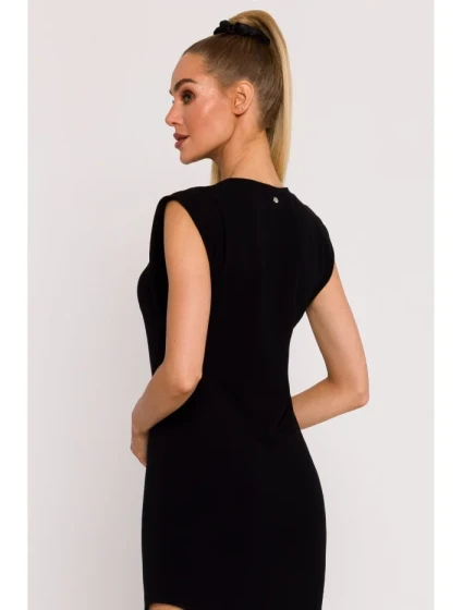 šaty s výřezem na noze černé model 19660884 - Moe