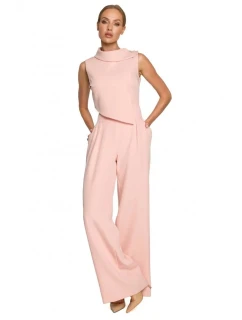 Dámsky overal bez rukávov s dvojvrstvovým topom M702 Powder Pink - Moe