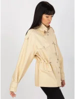 Prechodná bunda s vysokým golierom béžová (MC142)