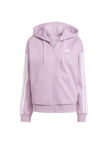Dámská fleecová mikina Essentials 3Stripes s kapucí a zipem fialová model 21398873 - ADIDAS