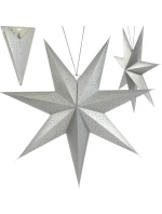 PAPIEROVÉ ZÁVESNÉ DEKORAČNÉ HVIEZDY 75 cm strieborné detské