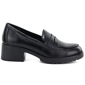 Dámské polobotky – mokasíny na podpatku, černé, model 22403492 - Potocki Dámské polobotky – mokasíny na podpatku, černé, model 22403492 - Potocki