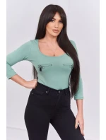 model 18746494 body s potiskem pistole tmavě mátové barvy - K-Fashion