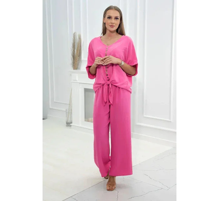 Souprava halenky a kalhot růžová