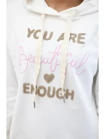 Bavlněná mikina s kapucí ecru Bavlněná mikina s kapucí ecru