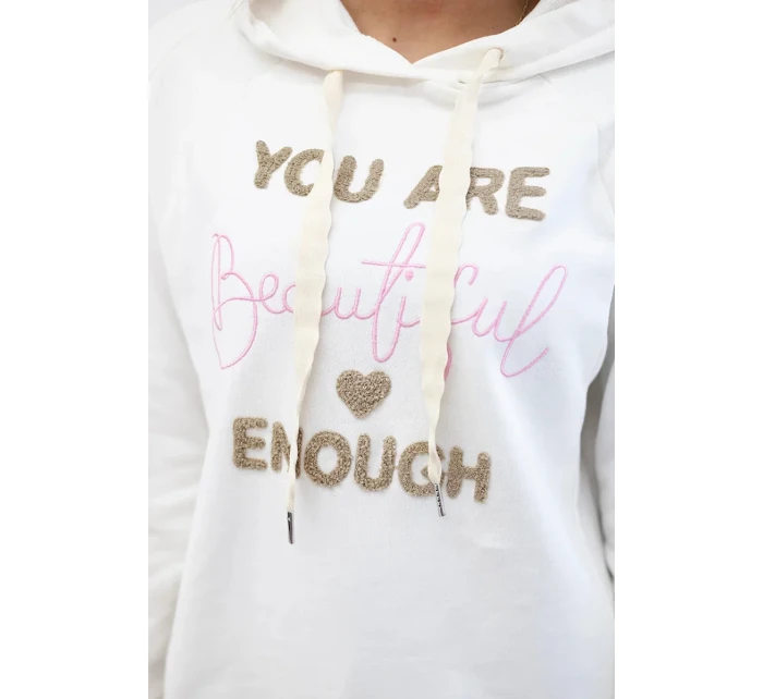 Bavlněná mikina s kapucí ecru Bavlněná mikina s kapucí ecru