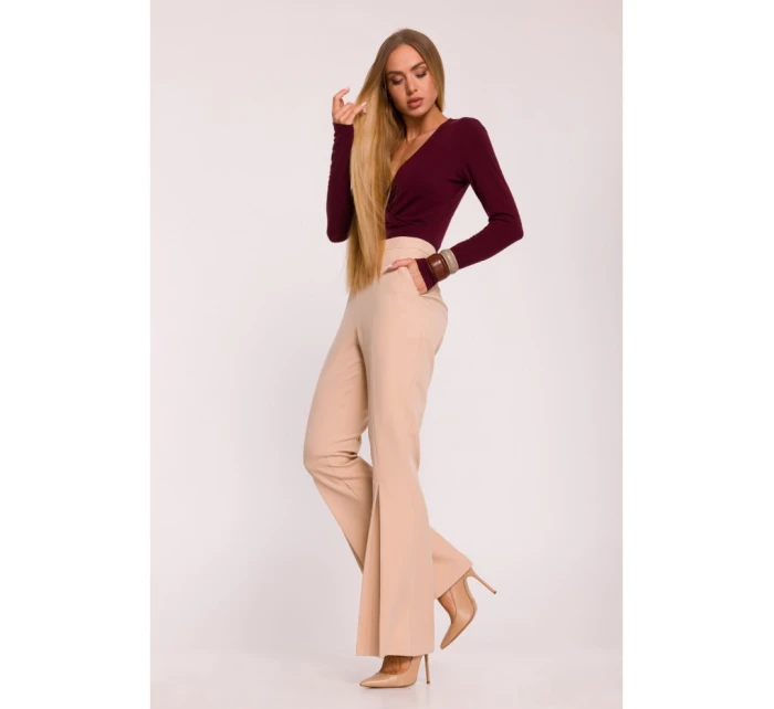 model 21295978 Kalhoty s rozšířenými nohavicemi béžové - Moe