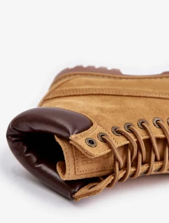 Semišové zateplené pánske trapper Big Star HI-POLY SYSTEM Camel