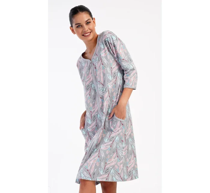 Dámske domáce šaty s trojštvrťovými rukávmi Kika