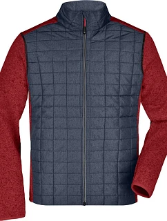 JN Pánská pletená hybridní bunda 02.0 red melange/anthracite melange model 22489349 - Daiber