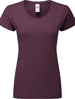 Fruit of the Loom Lady-Fit Iconic 195 T Dámske tričko z hrubej bavlny 16.1424 tmavá slivka
