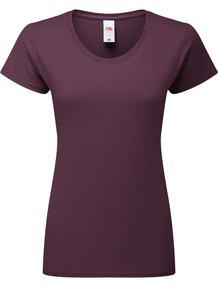 Fruit of the Loom Lady-Fit Iconic 195 T Dámske tričko z hrubej bavlny 16.1424 tmavá slivka
