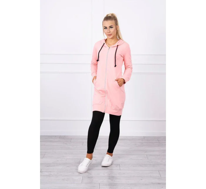 Mikina s kapucňou lososová