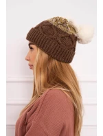 Fleecová čiapka Alice K248 cappuccino+ecru