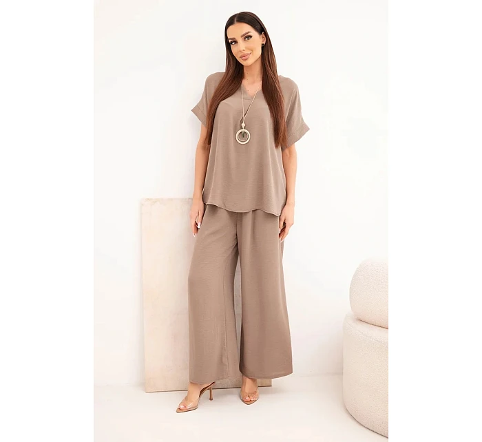 Súprava s náhrdelníkom blúzka + nohavice fango