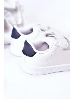 Dziecięce Tenisówki Na Rzepy Biało-Granatowe California