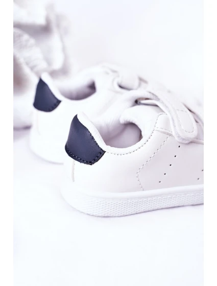 Dziecięce Tenisówki Na Rzepy Biało-Granatowe California