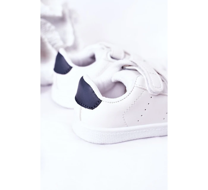 Dziecięce Tenisówki Na Rzepy Biało-Granatowe California