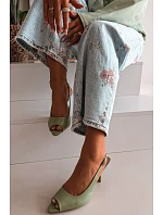 Dámské sandály na podpatku Zelené Sevina