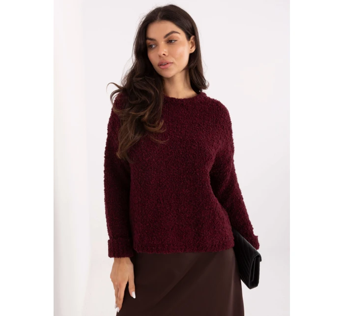 Sweter MI SW model 21749825 bordowy - FPrice Sweter MI SW model 21749825 bordowy - FPrice