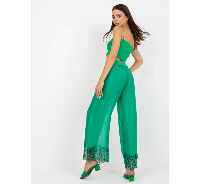 Dámské široké kalhoty DHJ SP model 18497197 zelená - FPrice