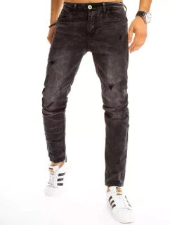 Pánske čierne džínsové nohavice FashionStreet UX3211