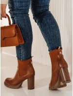 Dámské kozačky na podpatku camel Dstreet model 21982162 - FashionStreet