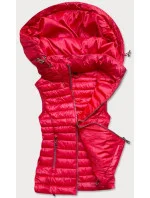 Červená prešívaná dámska vesta (B2721)