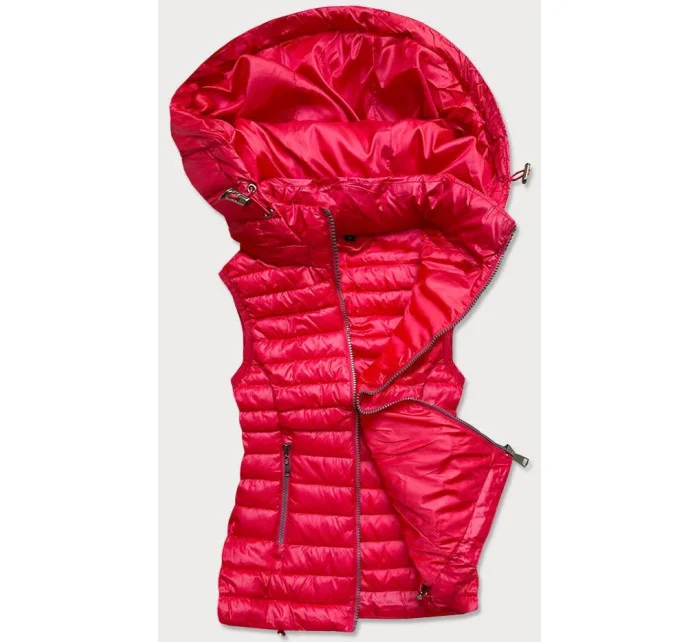 Červená prešívaná dámska vesta (B2721)