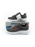 Detská športová obuv Skechers Bounder na suchý zips, ľahká, módna, sivá