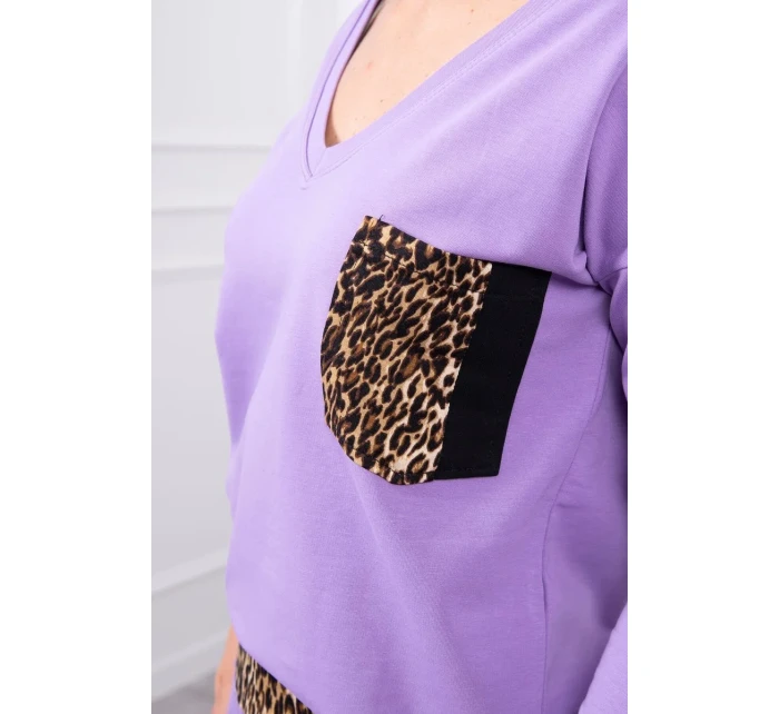 Sada s leopardím potlačou fialovej farby
