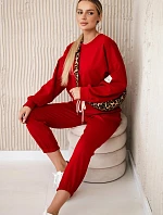 Súprava tepláky + nohavice maslovo červená