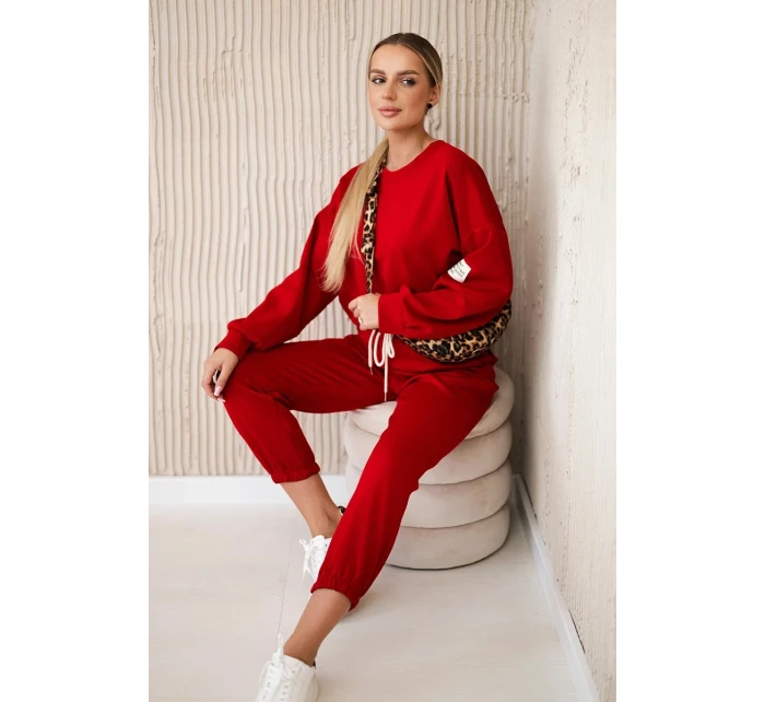 Viskózový komplet teplákové + kalhoty červený Viskózový komplet teplákové + kalhoty červený