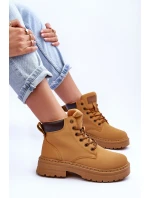 Damskie Trapery Botki Ocieplane Brązowe Corbin