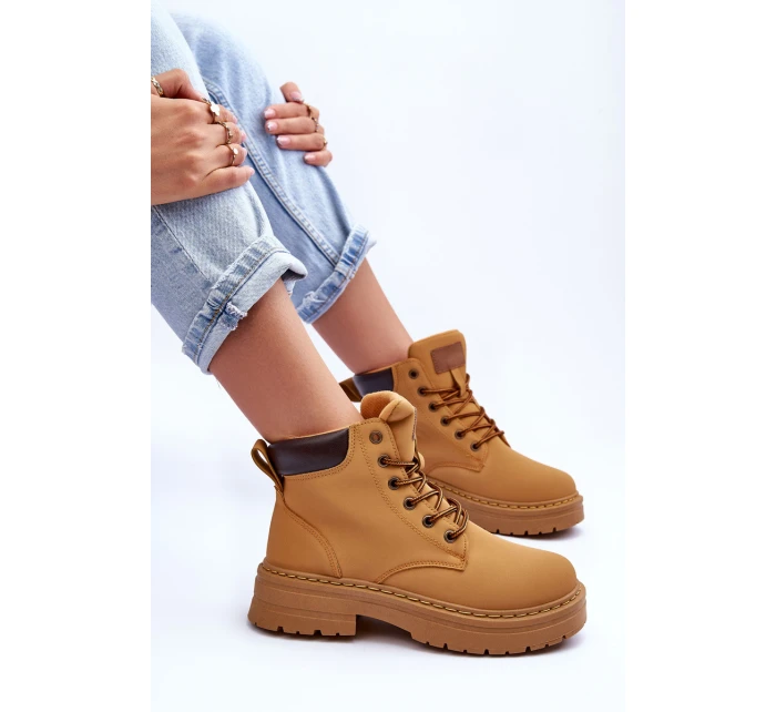 Damskie Trapery Botki Ocieplane Brązowe Corbin