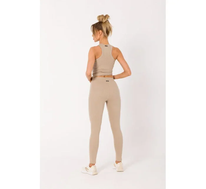 M734 Rebrované pletené legíny - béžové M734 Rebrované pletené legíny - béžové