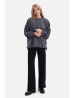 B306 Pletená mikina uvoľneného strihu - oceľová