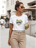 Dámské tričko s potiskem ke Dni matek bílé FashionStreet NX5029RY